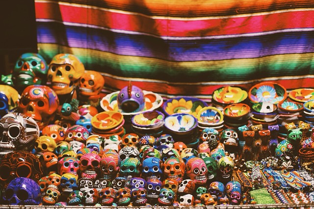 mexikói halottak napja, színes koponyák